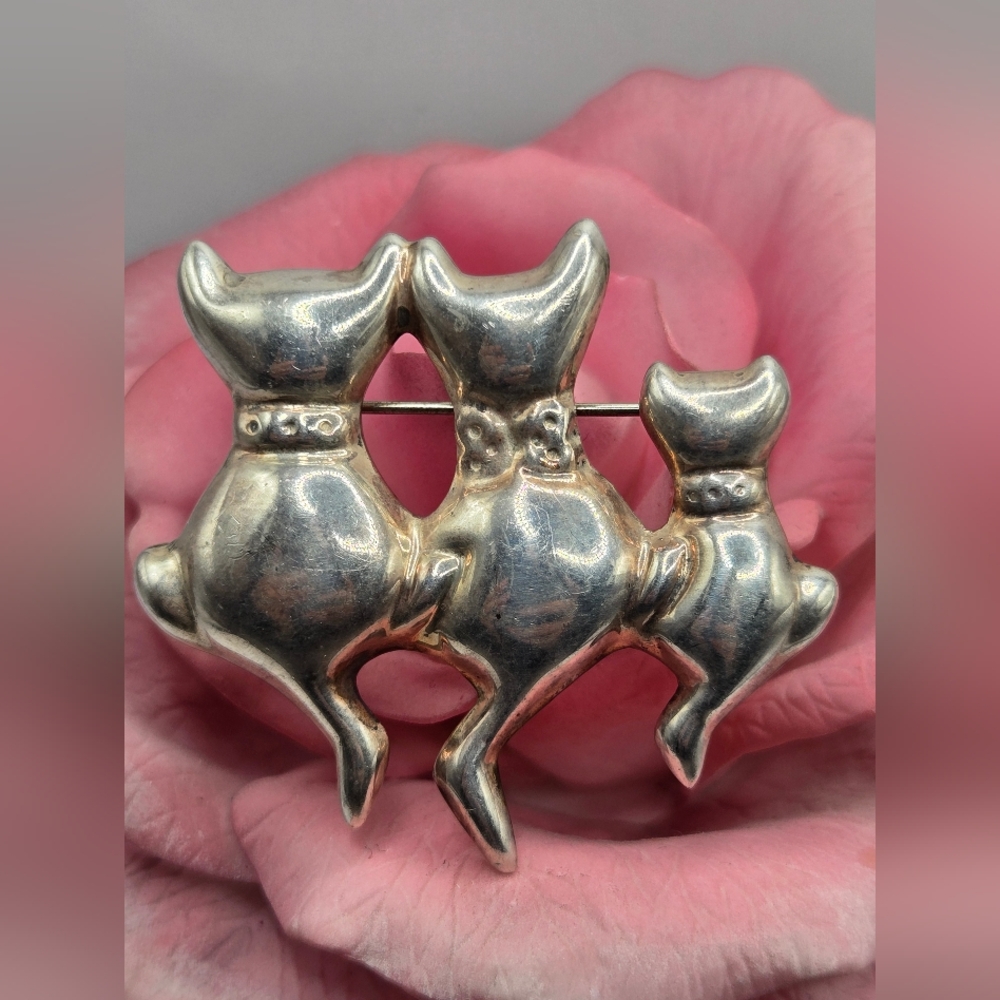 Sterling Silver MEXICO Cat Brooch